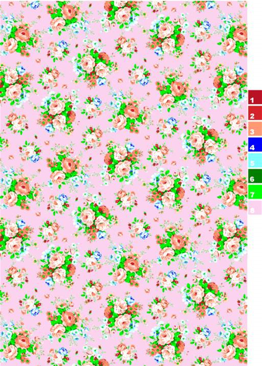 粉色碎花面料印花素材图,适用于女装衬衫与连衣裙服装印花设计