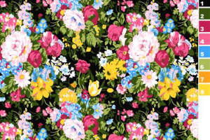 繁花满屏复古风面料印花素材，适用于服装印花设计与数码印染