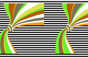 抽象条纹扇形花型面料印花素材，适用于服装印花设计