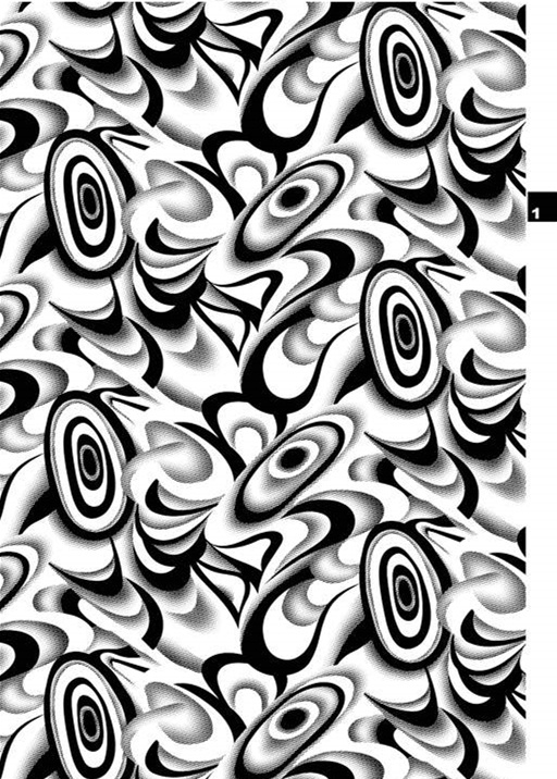 黑白抽象漩涡纹理面料印花素材,适用于潮流服装印花设计
