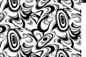 黑白抽象漩涡纹理面料印花素材，适用于潮流服装印花设计