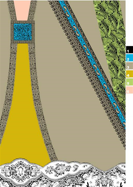 复古民族风面料印花素材图,适用于服装印花设计与打版参考