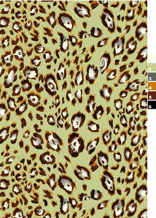 复古豹纹面料印花素材图,适用于服装印花设计与数码印染