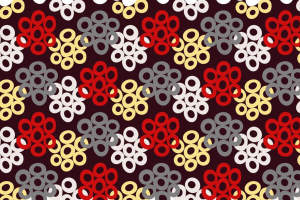 复古几何环形组合面料印花素材，适用于服装印花设计