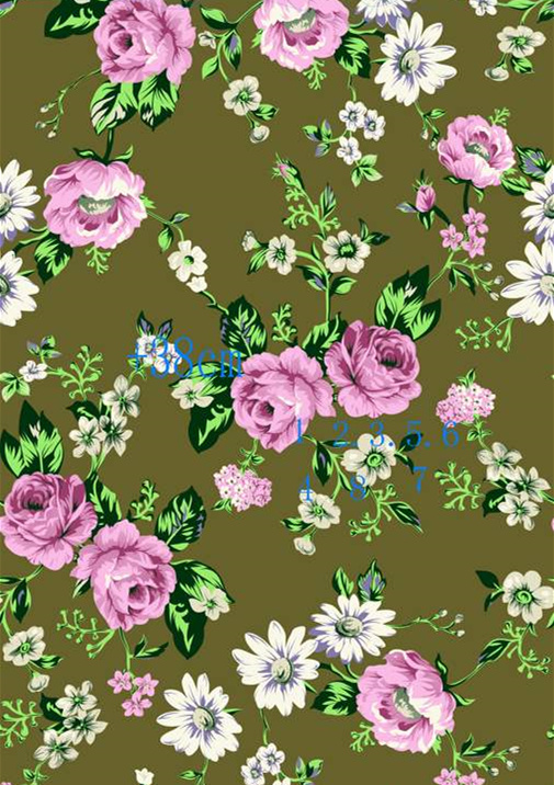 复古花卉面料印花素材图,适用于服装印花设计与数码印染