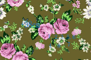 复古花卉面料印花素材图，适用于服装印花设计与数码印染