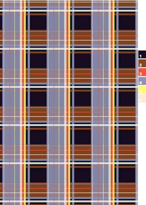 复古格纹面料印花素材图,适用于服装印花设计与数码印制