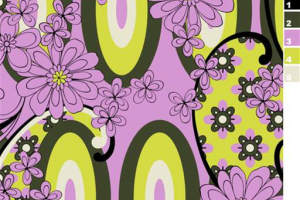 复古花卉与几何融合的服装印花素材，适用于面料印花设计