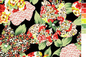 复古繁花面料印花素材图，适用于服装印花设计与数码印染