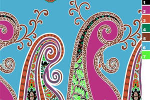 复古佩斯利纹面料印花素材，适用于服装印花设计与数码印染