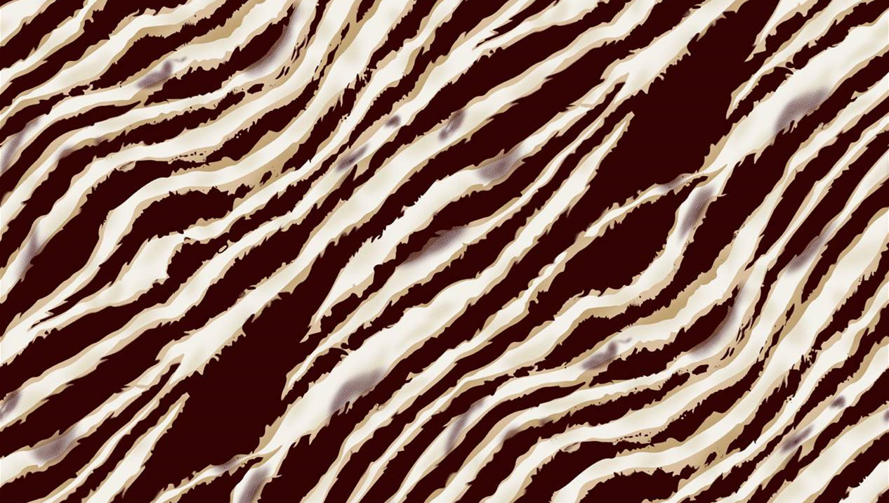 经典斑马纹面料印花素材,适用于服装印花设计与时尚服饰开发