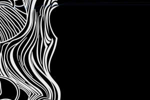 黑白流线型抽象花型面料印花素材，适用于服装印花设计