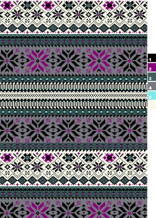 北欧风几何雪花图案面料印花素材,适用于服装印花设计