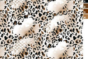 复古豹纹叠加蕾丝肌理面料印花素材，适用于时尚服装印花设计