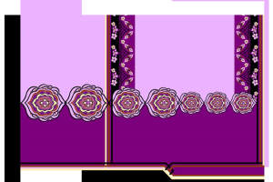 紫色曼陀罗边饰面料印花素材，适用于服装印花设计与定制