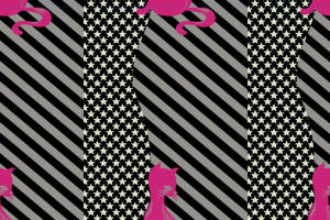 高对比度猫形几何图案面料印花素材，适用于潮牌服装印花设计