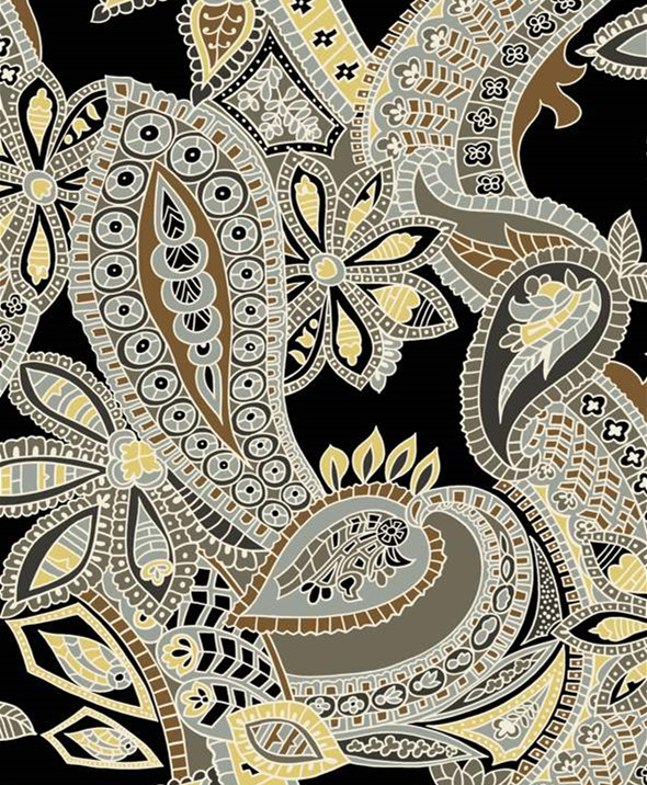 复古佩斯利花纹面料印花素材,适用于高端服装印花设计