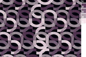 抽象几何环形面料印花素材，适用于时尚服装印花设计