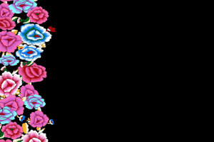 复古手绘风花卉面料印花素材，适用于服装印花设计与数码印制