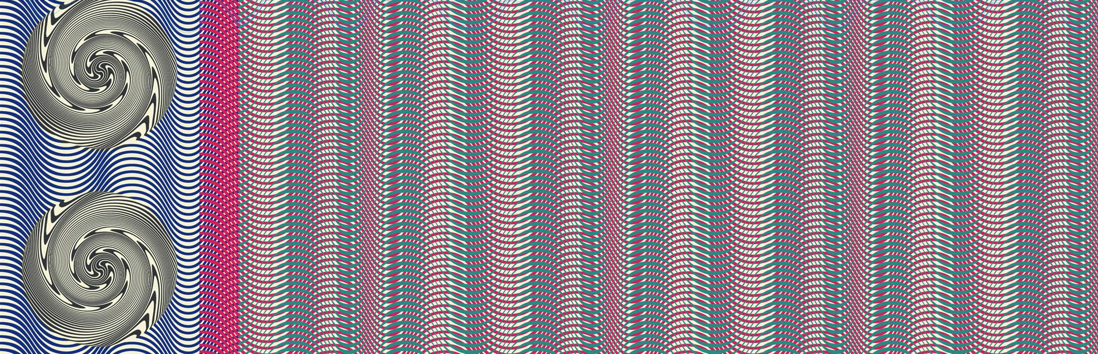 抽象波浪螺旋纹面料印花素材,适用于潮流服装印花设计