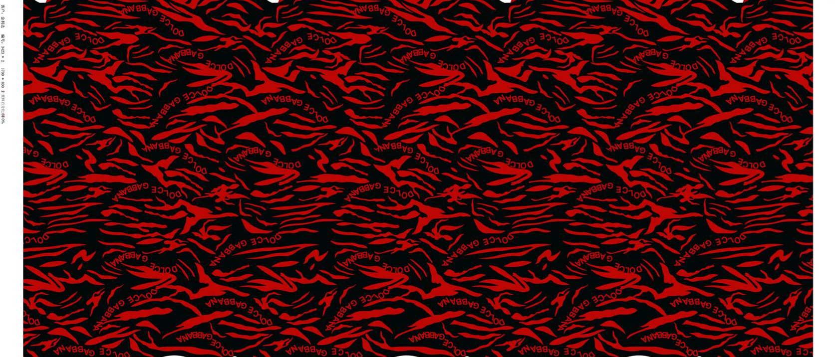 红黑抽象虎纹面料印花素材,适用于潮牌服装印花设计