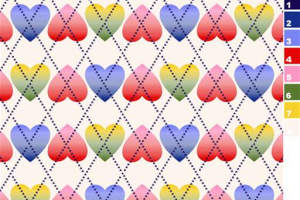彩虹渐变爱心菱格面料印花素材，适用于T恤与童装服装印花设计