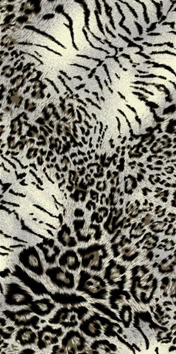 野性豹纹与斑马纹融合面料印花素材,适用于时尚服装设计