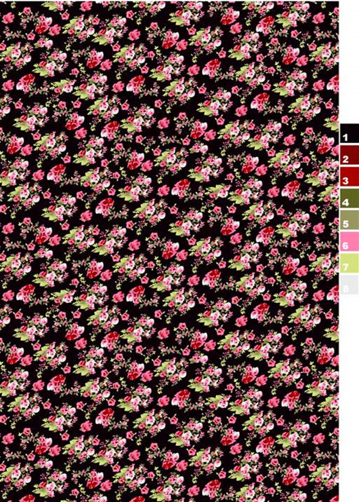 复古小碎花面料印花素材,适用于女装衬衫与连衣裙服装印花设计