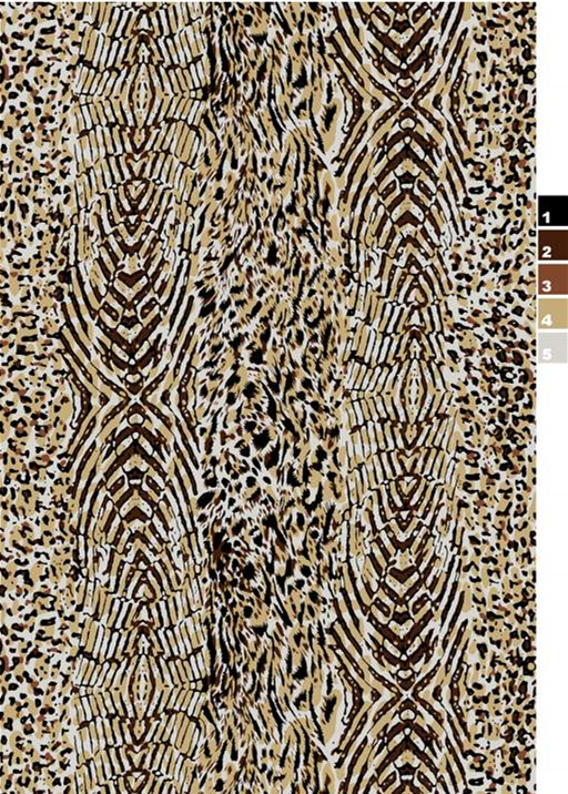 复古豹纹与几何对称结合的服装印花素材,适用于面料印花设计