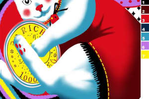 招财猫主题面料印花素材，适用于T恤与童装服装印花设计