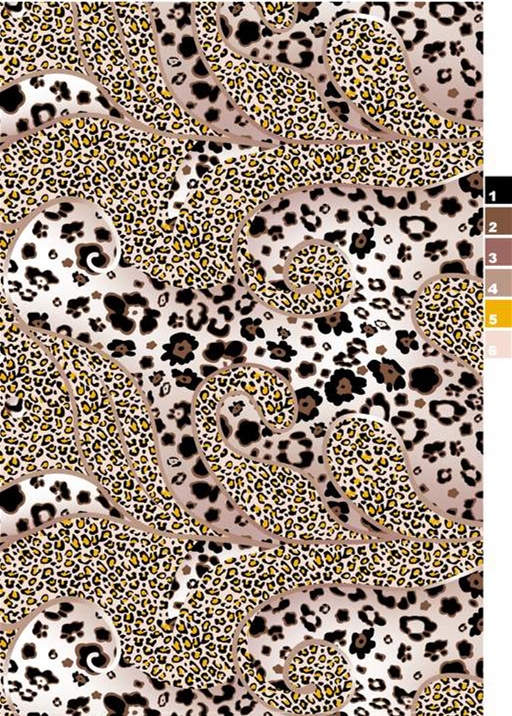 复古豹纹与佩斯利融合的服装印花素材,适用于面料印花设计