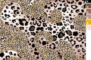 复古豹纹与佩斯利融合的服装印花素材，适用于面料印花设计