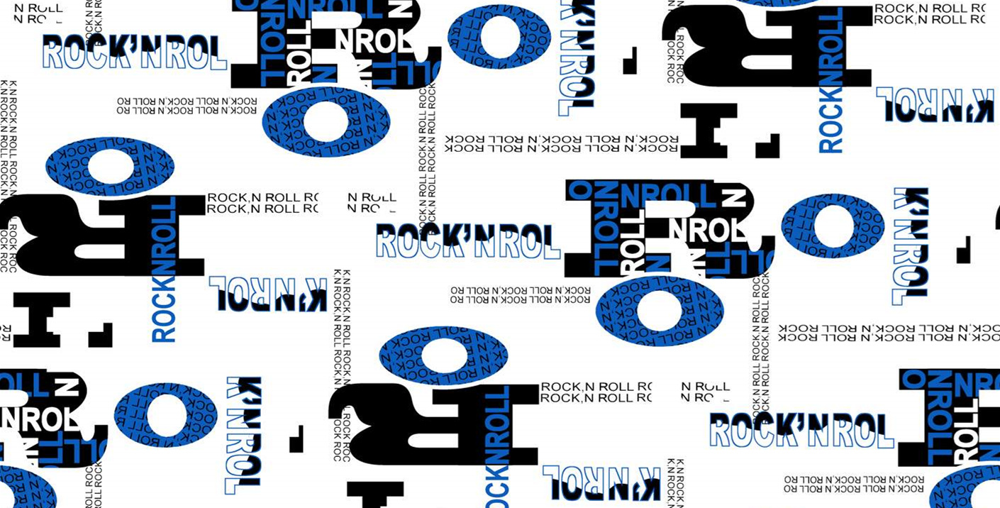 摇滚风字母重复排列面料印花素材,适用于潮牌服装印花设计