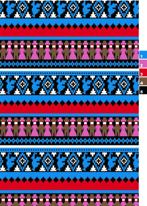 民族风几何人物图案面料印花素材,适用于服装印花设计