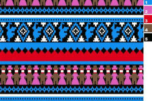 民族风几何人物图案面料印花素材，适用于服装印花设计