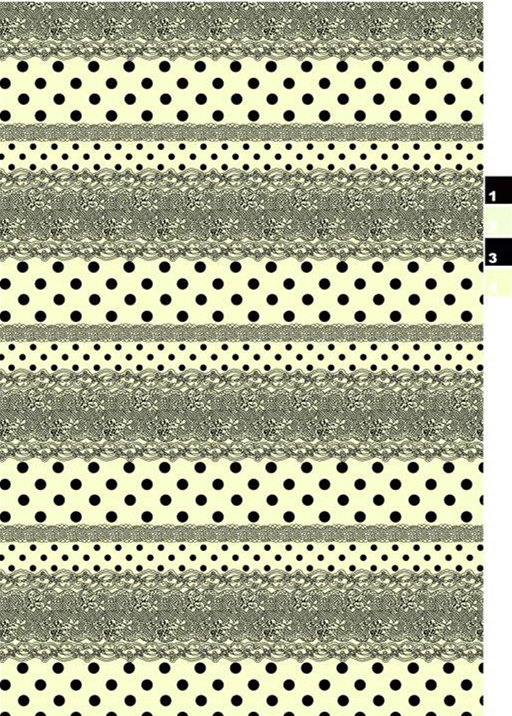 复古波点与蕾丝边组合面料印花素材,适用于服装印花设计