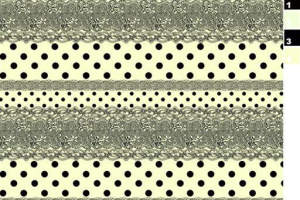 复古波点与蕾丝边组合面料印花素材，适用于服装印花设计