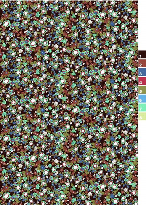 复古碎花面料印花素材图,适用于服装印花设计与数码印染