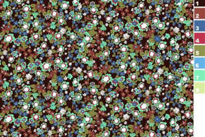 复古碎花面料印花素材图，适用于服装印花设计与数码印染