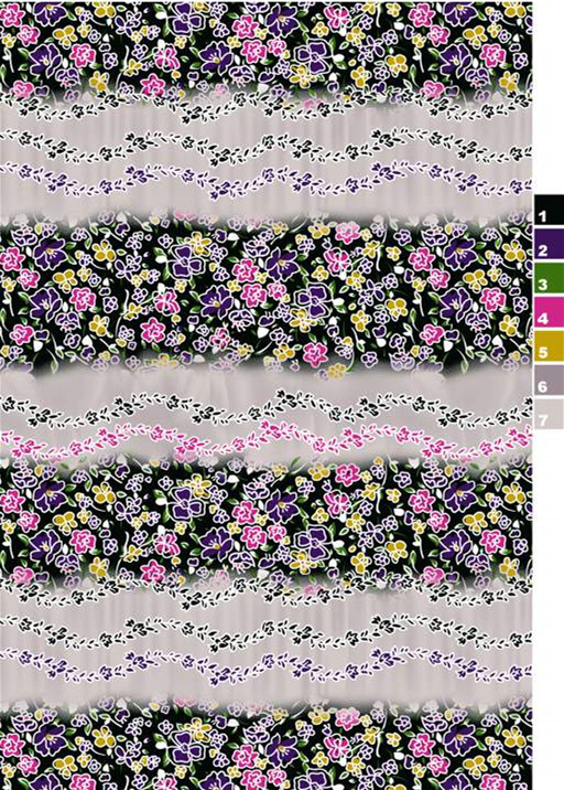 复古碎花面料印花素材图,适用于服装印花设计与数码印染