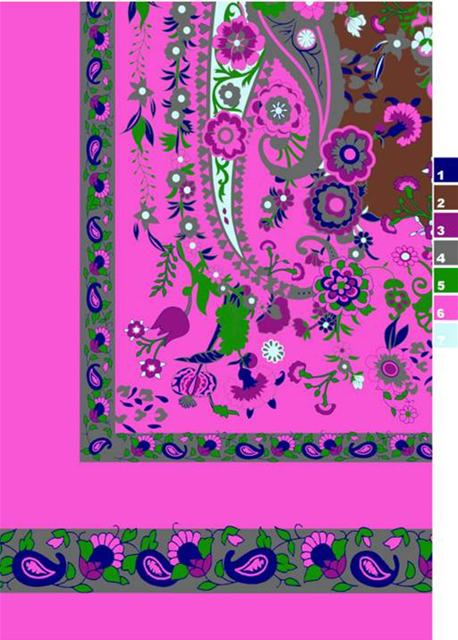 高饱和度花卉 Paisley 面料印花素材,适用于服装印花设计