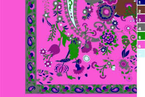 高饱和度花卉 Paisley 面料印花素材，适用于服装印花设计