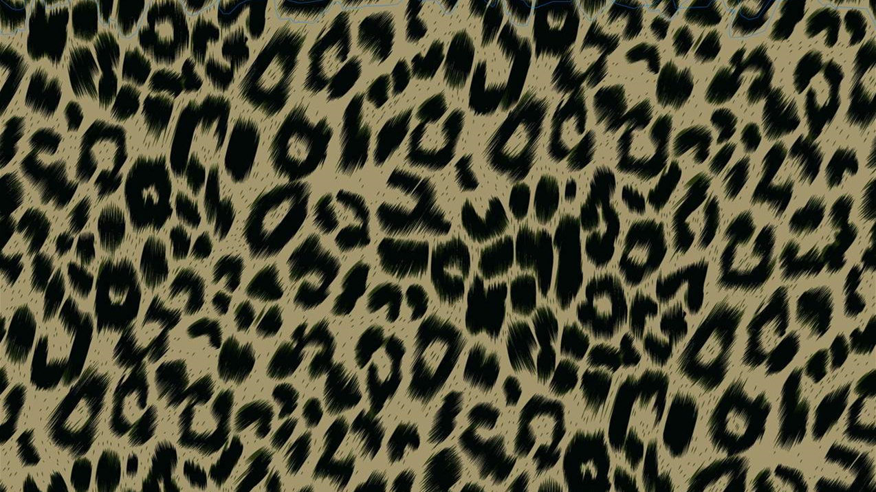 复古手绘豹纹面料印花素材,适用于服装印花设计与时尚服饰开发