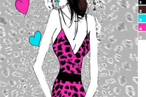 时尚豹纹面料印花素材图，适用于服装印花设计与数码印制