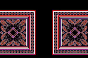 民族风对称几何面料印花素材，适用于服装印花设计