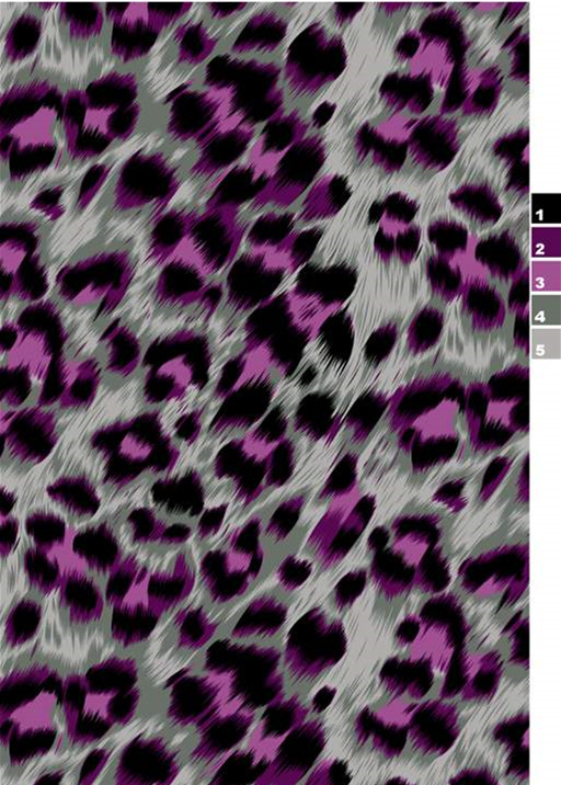 紫黑豹纹面料印花素材图,适用于时尚服装印花设计