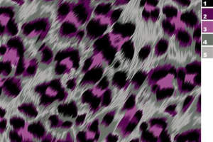 紫黑豹纹面料印花素材图，适用于时尚服装印花设计