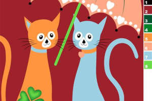 可爱猫咪雨伞主题面料印花素材，适用于儿童服装印花设计