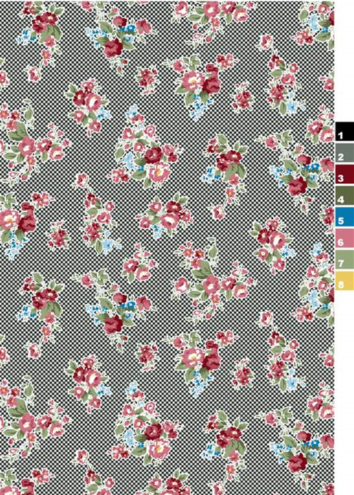 复古小碎花面料印花素材,适用于女装衬衫与连衣裙服装印花设计