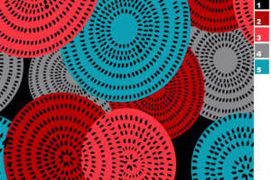 几何同心圆面料印花素材，适用于服装印花设计的高对比度图案